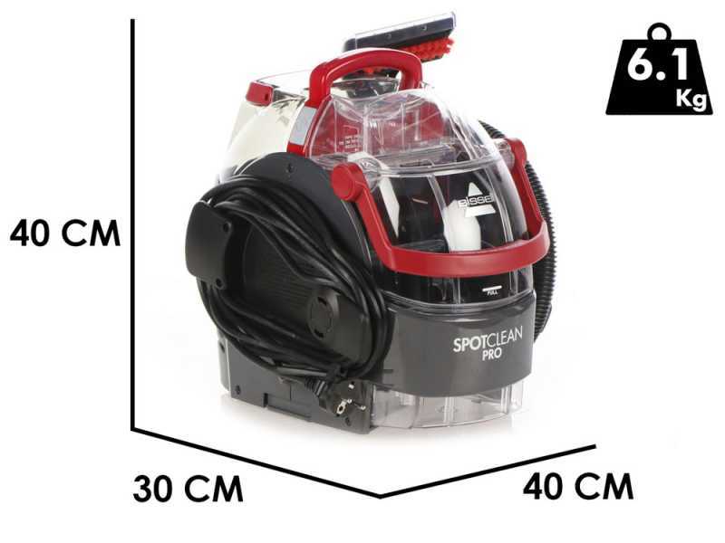 Bissell SpotClean Pro - Limpiador para alfombras - 750W - para escaleras, tapicer&iacute;a, coches y alfombras