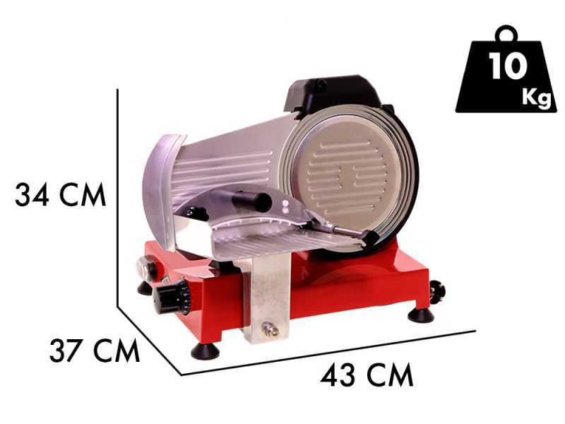 Celme BETA 220 Roja - Cortadora de fiambre con cuchilla de acero 220 mm
