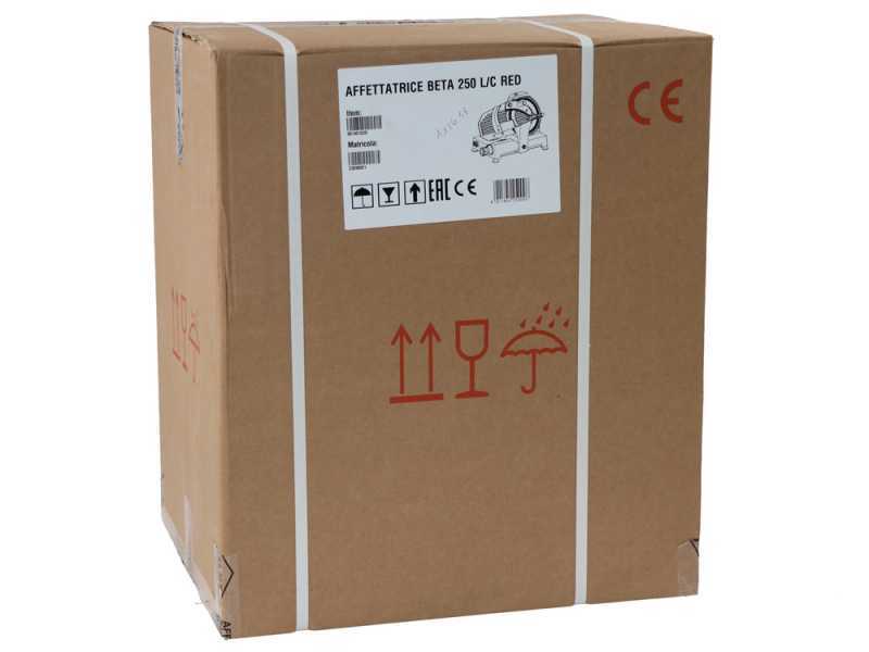 Celme BETA 250 Roja - Cortadora de fiambre con cuchilla de acero 250 mm