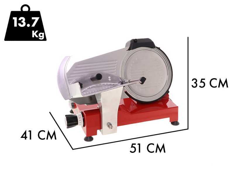 Celme BETA 250 Roja - Cortadora de fiambre con cuchilla de acero 250 mm