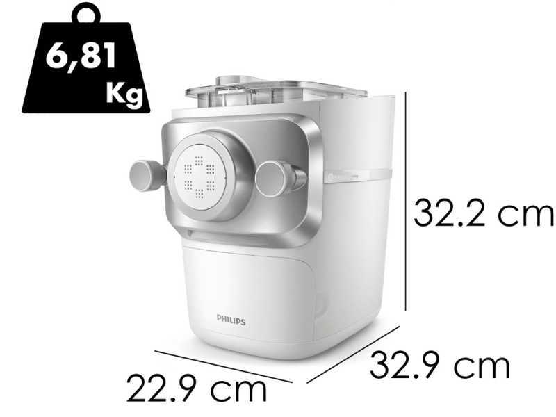 Philips Pasta Maker 7000 HR2660/00 - M&aacute;quina de hacer pasta el&eacute;ctrica 2 en 1 - Amasa y extrude