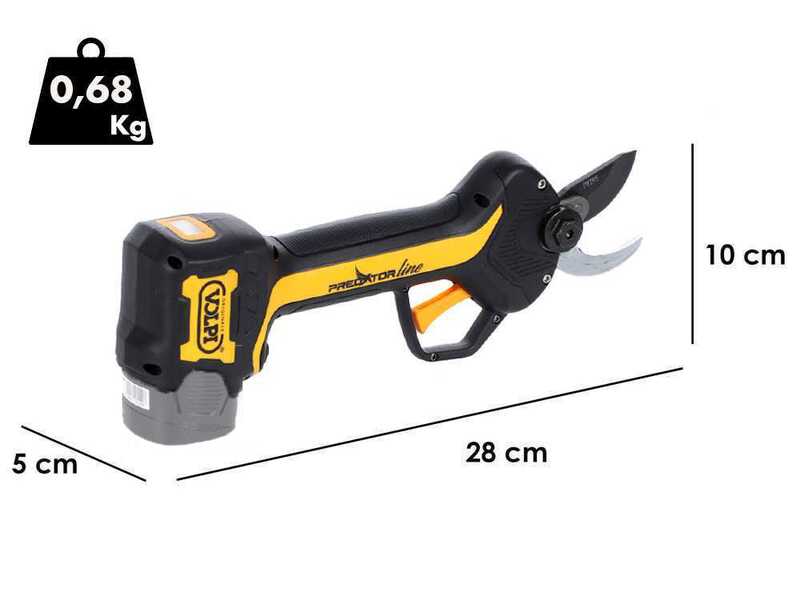 Volpi PV295 - Tijera el&eacute;ctrica de poda - Di&aacute;metro de corte 28 mm - BATER&Iacute;A Y CARGADOR NO EST&Aacute;N INCLUIDOS