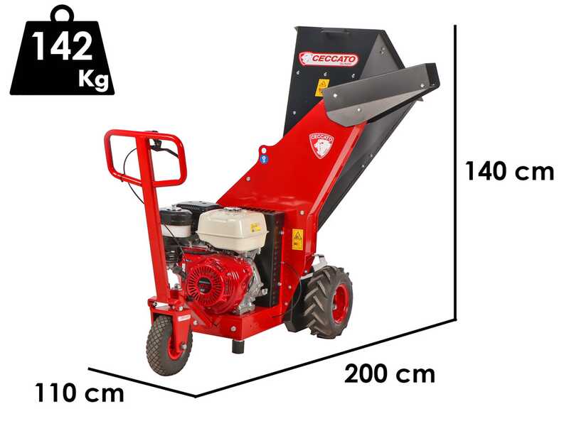 Ceccato Tritone Maxi autopropulsado de ruedas - Biotrituradora de gasolina - Motor Honda GX390