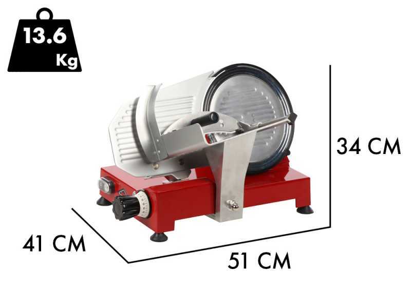 Celme ALFA 250 Rossa - Cortadora de fiambre con cuchilla de acero de 250 mm