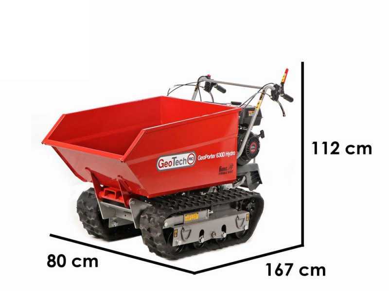 GeoTech-Pro GeoPorter 630D Hydro Carretilla de orugas - Caj&oacute;n hidr&aacute;ulico dumper 600 kg