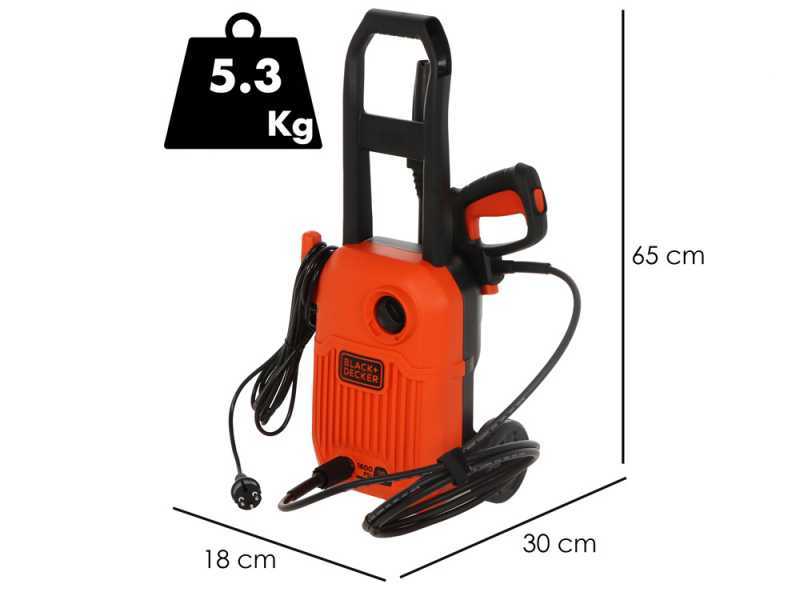 Black &amp; Decker BEPW1300-QS - Hidrolimpiadora de agua fr&iacute;a compacta - 110 bar - 396 l/h