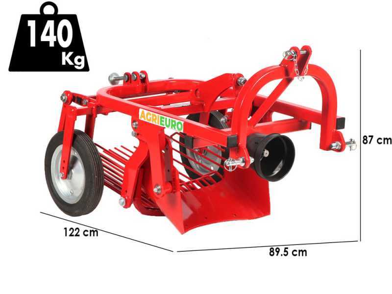 Arrancador de patatas DM 50 con salida trasera para tractor - Criba oscilante - Para tractores con enganche de tres puntos