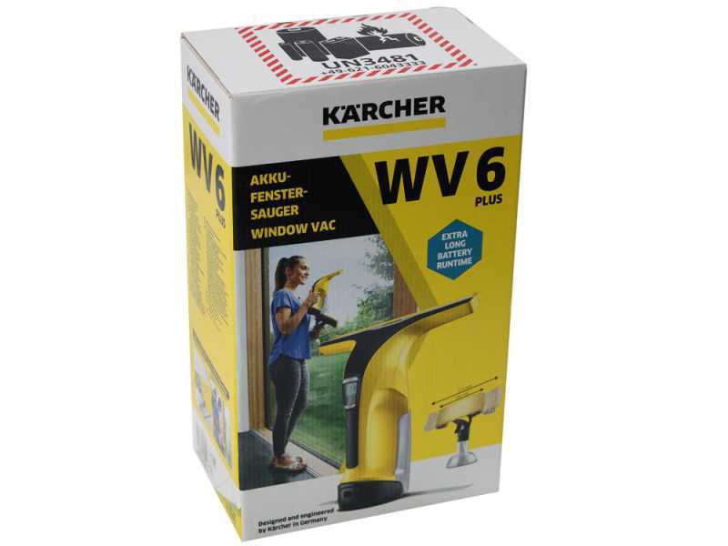 Karcher WV 6 Plus EU - Limpiacristales de bater&iacute;a - aspirador de gotas, port&aacute;til