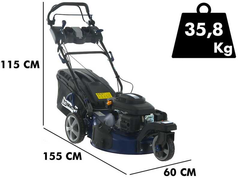 Cortac&eacute;sped autopropulsado de gasolina BullMach CERBERO 53 - Plato de corte de 53 cm - 4 en 1