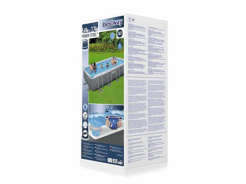 Bestway Power Steel Rectangular 56466 - 594 x 274 x 122 cm - Piscina desmontable