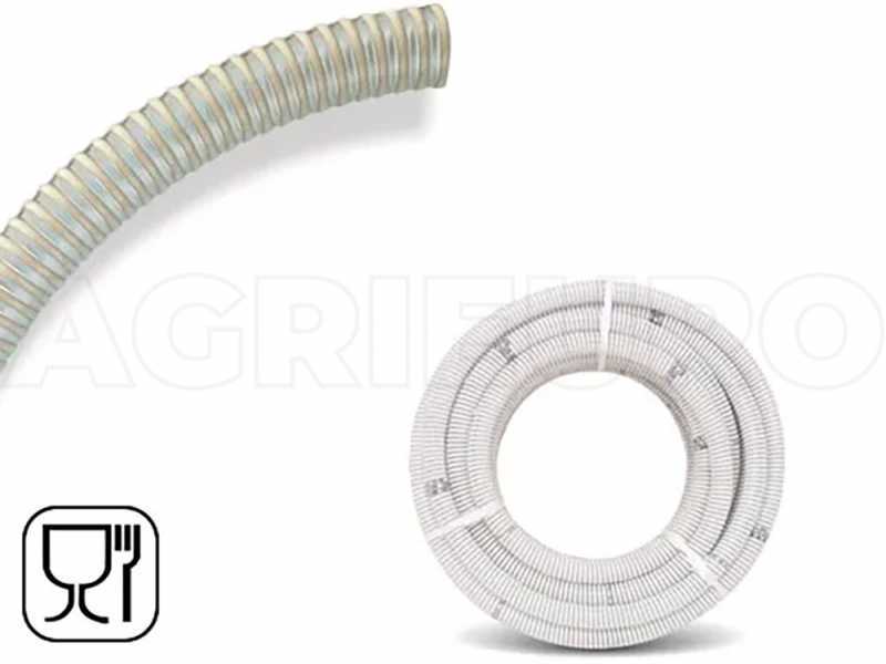 Manguera aspiraci&oacute;n con espiral transparente en PVC para alimentos &Oslash; 20 mm-3 m