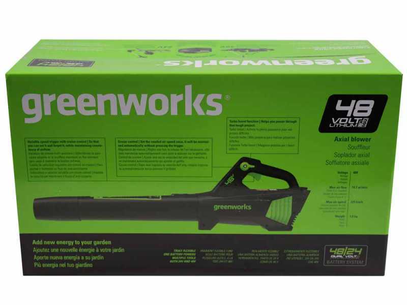 Greenworks GD48AB -  Soplador de bater&iacute;a axial  - SIN BATER&Iacute;A NI CARGADOR