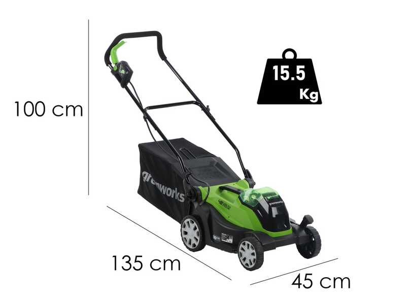 Greenworks G48LM36K2 - Cortac&eacute;sped de bater&iacute;a - 48V/2Ah - Corte 36 cm