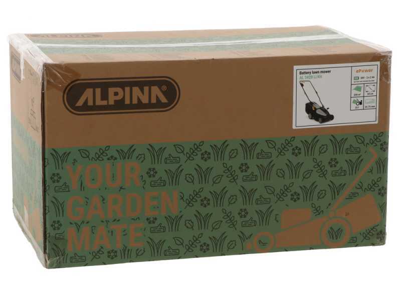 Alpina AL 3420 Li Kit - Cortac&eacute;sped de bater&iacute;a - 2x20V/2Ah - Corte de 34 cm