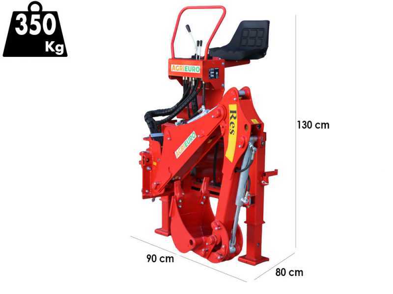 Agrieuro Top Line RES15 - Retroexcavadora para tractor con desplazamiento lateral