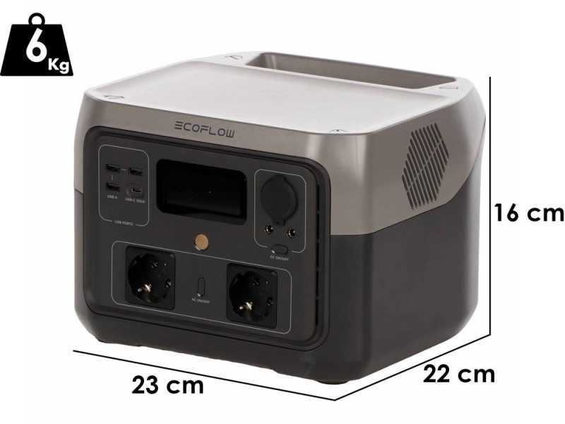 EcoFlow River 2 MAX - Bater&iacute;a Estaci&oacute;n de energ&iacute;a Port&aacute;til - 500W - 512Wh/25.6V