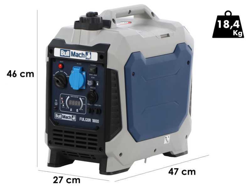 BullMach Fulgor 1800 - Generador de corriente inverter 2 kW - Continua 1,8 kW monof&aacute;sico
