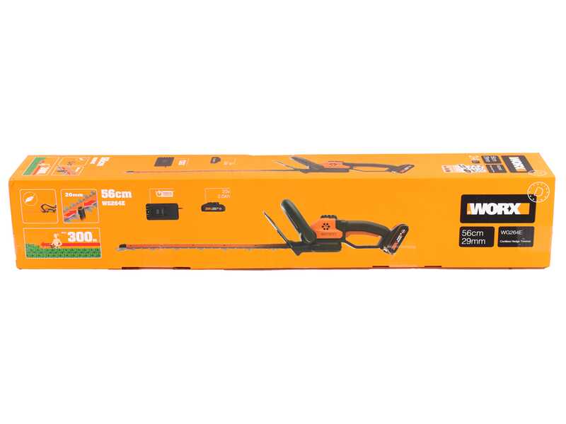 Worx WG264E - Cortasetos de bater&iacute;a - 20V/2Ah - Cuchilla de 56 cm