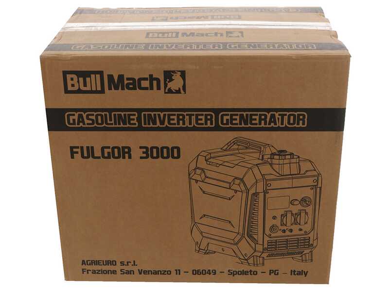 BullMach Fulgor 3000 - Generador de corriente inverter 3,3 kW - Continua 3 kW monof&aacute;sico