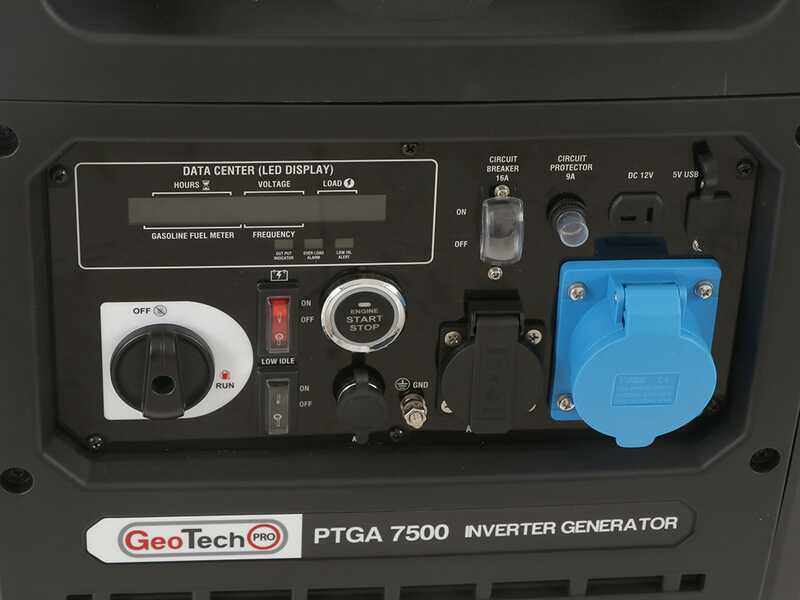 GeoTech-Pro PTGA 7500 - Generador el&eacute;ctrico inverter silencioso con ruedas 5,8 kW - Continua 5,5 kW Monof&aacute;sico
