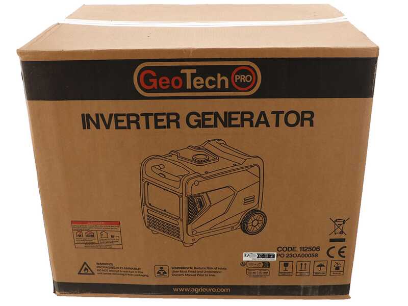 GeoTech-Pro PTGA 7500 - Generador el&eacute;ctrico de inverter silencioso con ruedas 5,8 kW - Continua 5,5 kW Monof&aacute;sico + ATS
