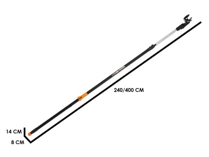 Fiskars UP86 - Cortarramas telesc&oacute;pico profesional - P&eacute;rtiga 240/400 cm + serrucho 45 cm - &Oslash; 32 m