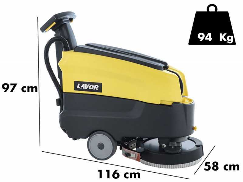 Lavor L4 45B - Fregadora de suelos de bater&iacute;a sin cables - 3 en 1: lava, seca y aspira
