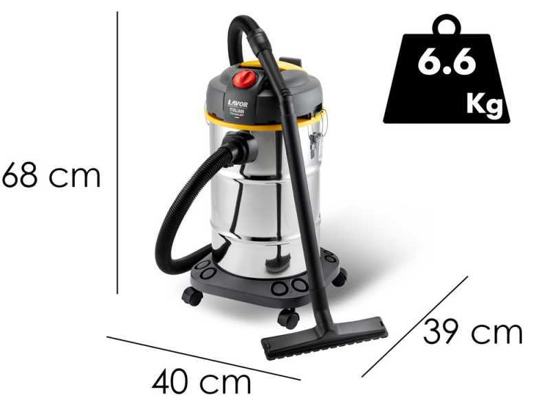 Lavor WTP 30 X - Aspirador de polvo y l&iacute;quidos - bid&oacute;n 30 l - 1600 W