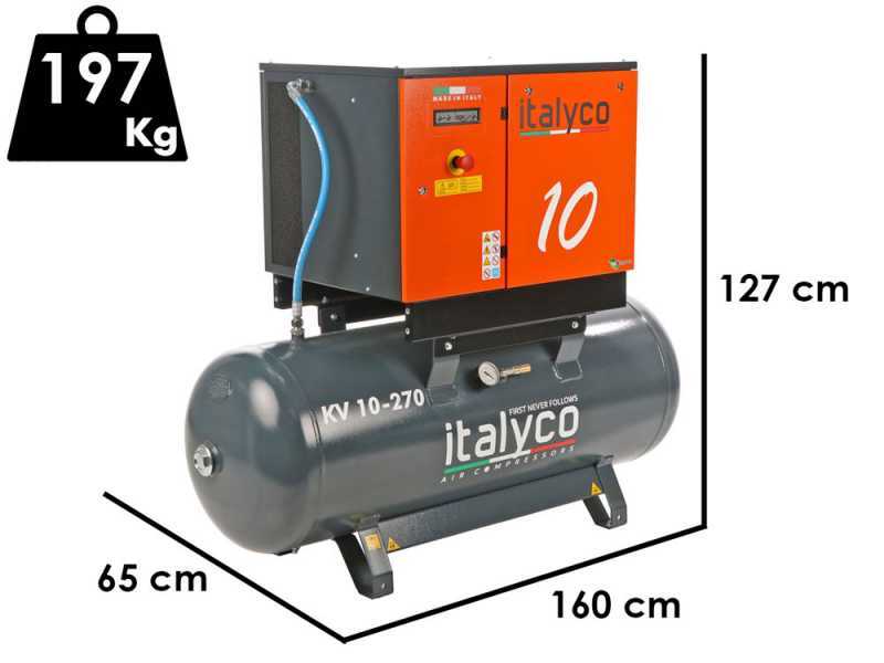 Italyco KV 10/270 - Compresor rotativo de tornillo - Presi&oacute;n m&aacute;xima 10 bar