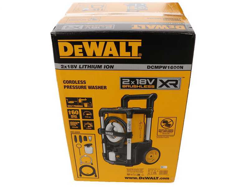 DeWalt DCMPW1600N-XJ - Hidrolimpiadora de bater&iacute;a - 110 bar - 5.5 l/min - BATER&Iacute;A Y CARGADOR NO EST&Aacute;N INCLUIDOS