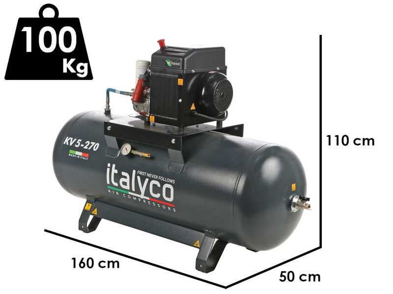 Italyco KV 5/270 - Compresor rotativo de tornillo - Presi&oacute;n m&aacute;x. 10 bar