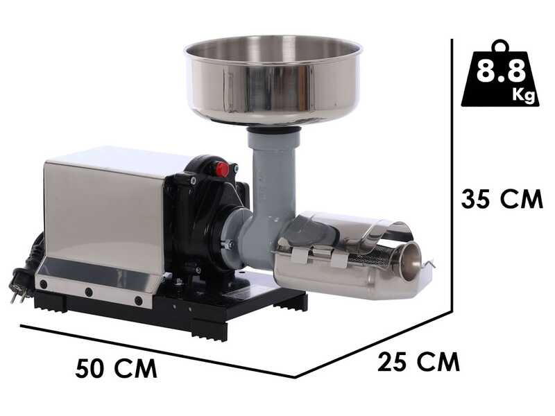 Trituradora de tomate Reber 70100N INOX - N.3 - motor de inducci&oacute;n profesional de 450 W