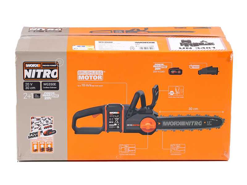 Worx Nitro WG350E.9 - Electrosierra 20V - BATER&Iacute;A Y CARGADOR NO EST&Aacute;N INCLUIDOS