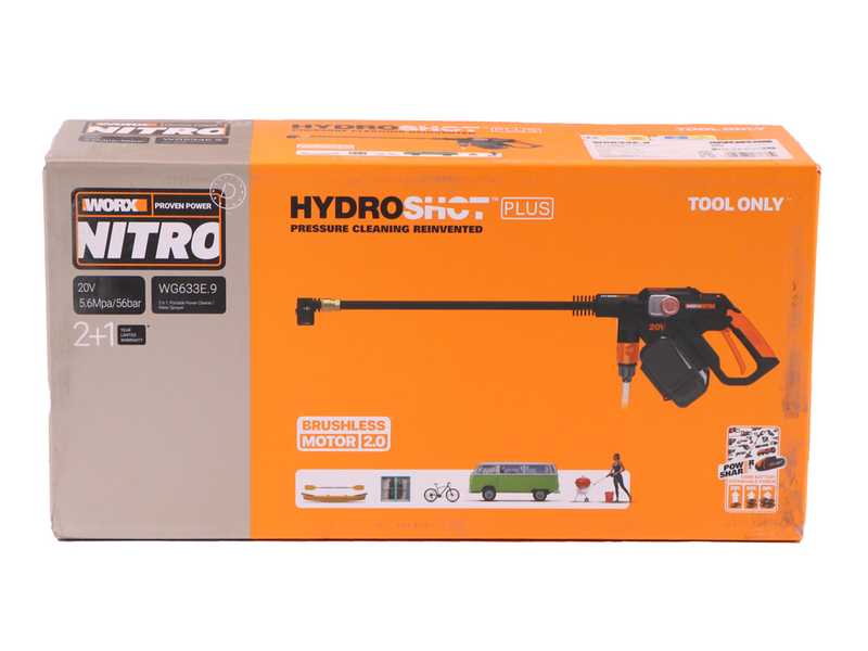Worx Nitro HydroShot WG633E.9 - Pistola hidrolimpiadora de bater&iacute;a - 20V - BATER&Iacute;A Y CARGADOR NO EST&Aacute;N INCLUIDOS