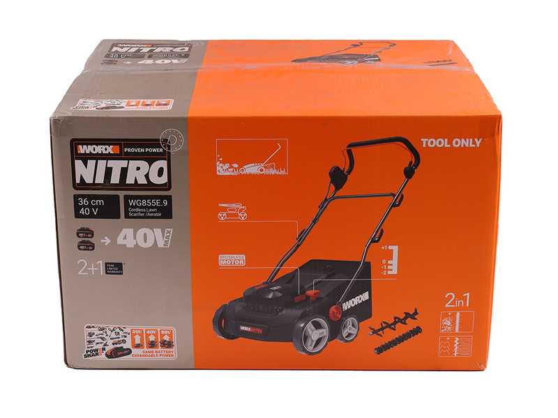 Worx Nitro WG855E.9 - Escarificador de bater&iacute;a - 40V - BATER&Iacute;A Y CARGADOR NO INCLUIDOS