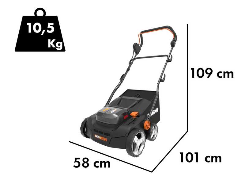 Worx Nitro WG855E.9 - Escarificador de bater&iacute;a - 40V - BATER&Iacute;A Y CARGADOR NO INCLUIDOS