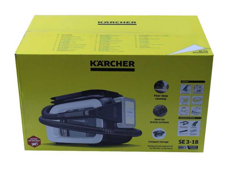 Karcher SE 3-18 Compact - Lavamoquetas - Aspirador de l&iacute;quidos - 18V - BATER&Iacute;A Y CARGADOR NO EST&Aacute;N INCLUIDOS