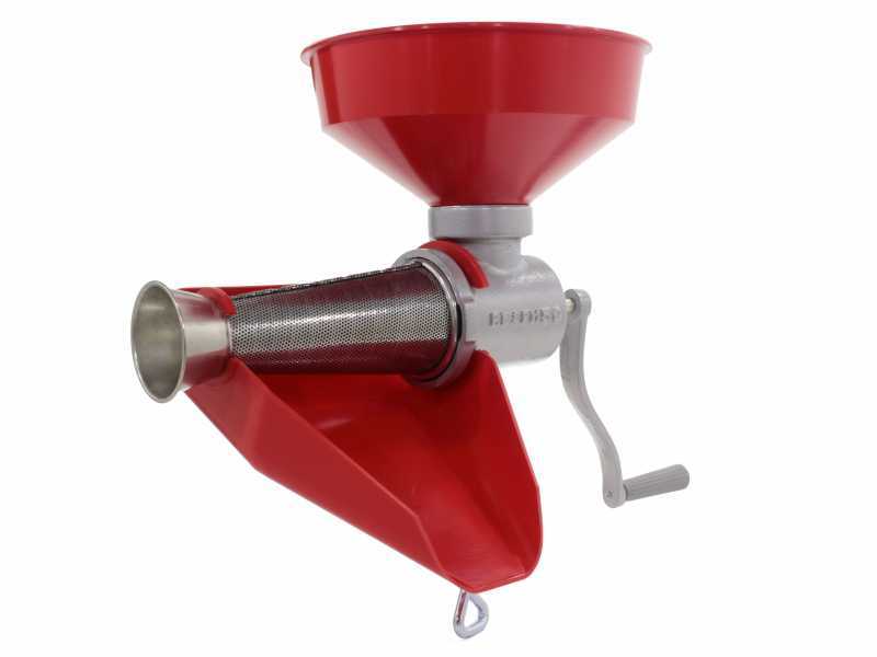 Reber 8501 N - Trituradora de tomate manual N.5 - Tolva y bandeja de plástico