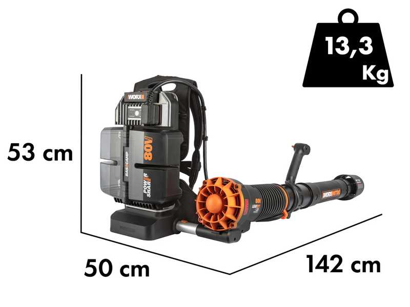 Worx Nitro WG572E - Soplador de mochila de bater&iacute;a - 4x20V/4Ah