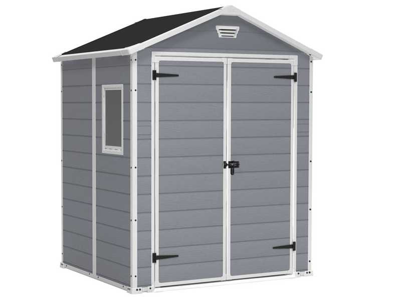 Keter Manor gris - Caseta de jard&iacute;n - Con ventana lateral - 185x152x226 cm