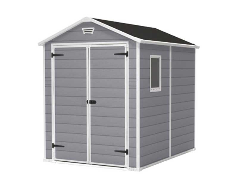 Keter Manor gris - Caseta de jard&iacute;n - Con ventana lateral - 186x237x227 cm