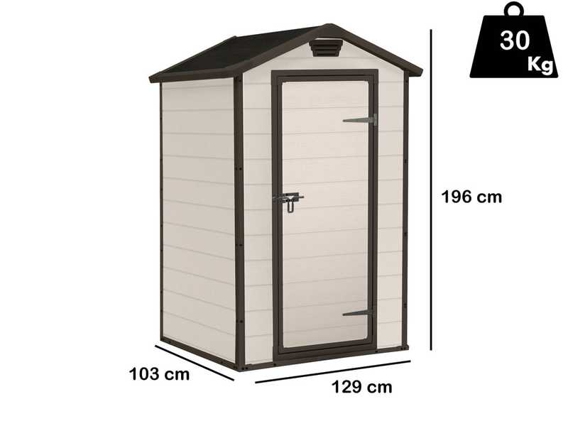 Keter Manor beis - Caseta de jard&iacute;n para herramientas - 129x103x196 cm