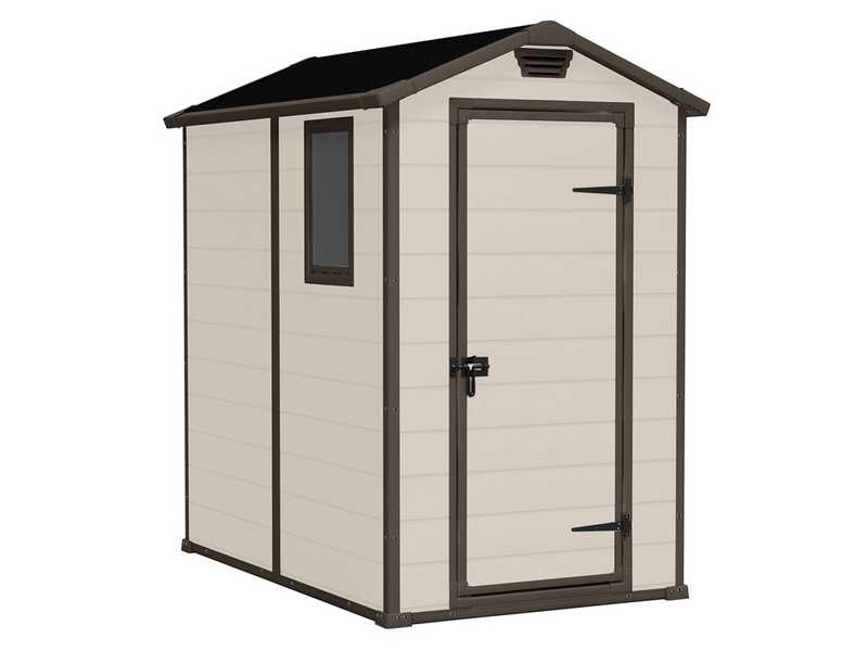 Keter Manor beis - Caseta de jard&iacute;n - Con ventana lateral - 130x192x198 cm