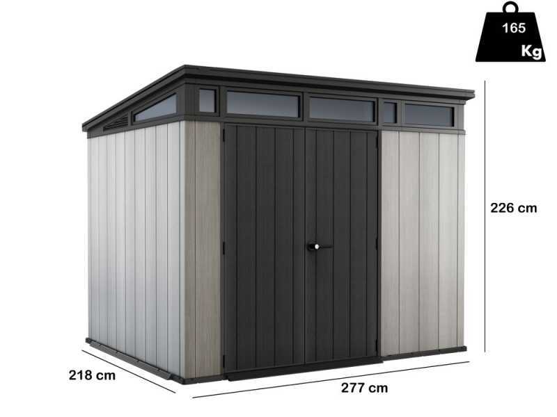 Keter Artisan gris - Caseta de jard&iacute;n - Con puerta de dos hojas - 277x218x226 cm