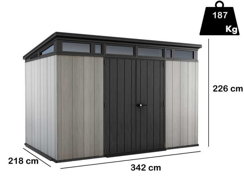 Keter Artisan gris - Caseta de jard&iacute;n - Con puerta de dos hojas - 342x218x226 cm