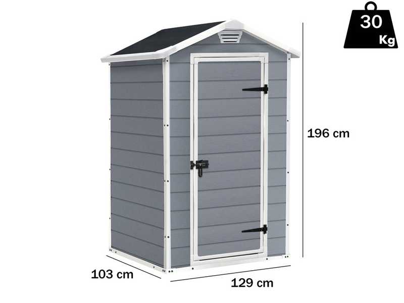 Keter Manor gris - Caseta de jard&iacute;n para herramientas - 129x103x196 cm
