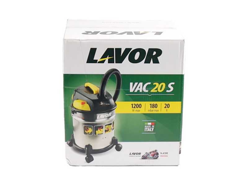Lavor VAC 20 S - Bid&oacute;n aspirador de s&oacute;lidos y l&iacute;quidos, soplador