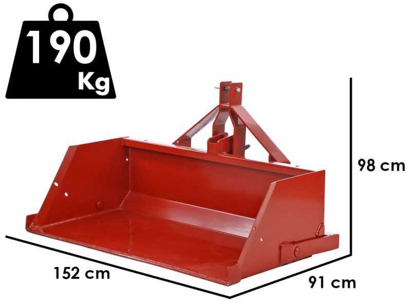 Francini PR 150 - Pala trasera hidr&aacute;ulica para tractor - 150 cm - Capacidad 500 kg