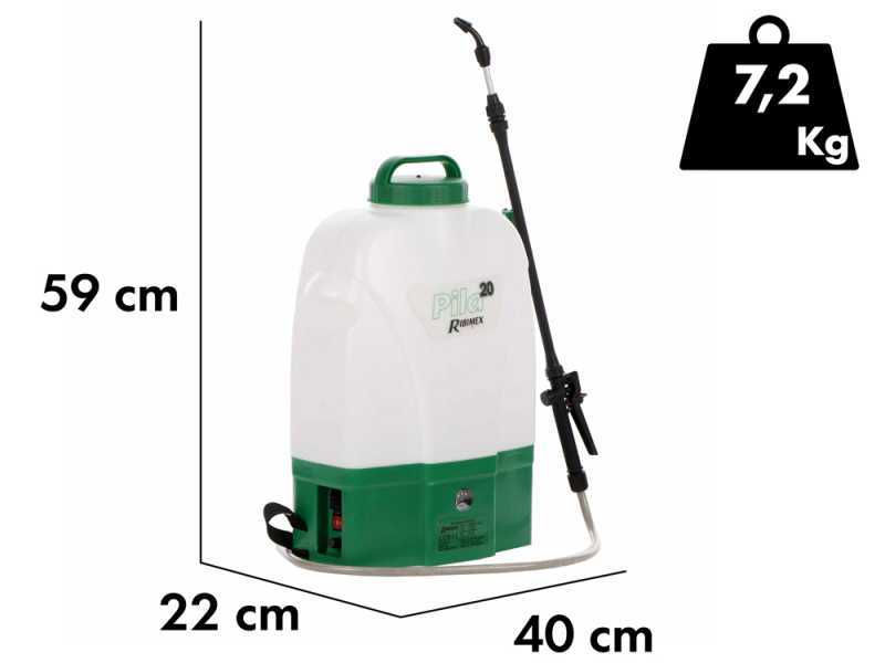 Ribimex PILA 20 - Pulverizador de mochila a bater&iacute;a - 20 litros - 12V/8Ah