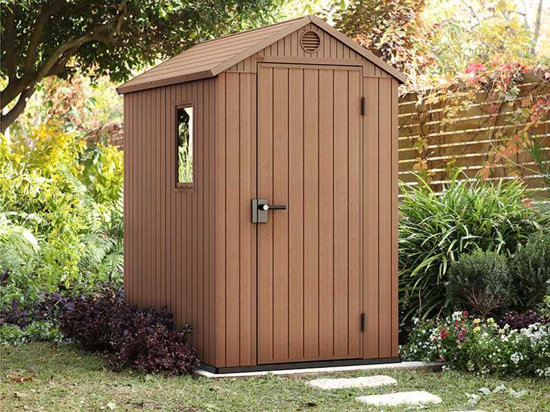 Keter Darwin marr&oacute;n - Caseta para herramientas - Con ventana lateral - 125x184.5x205 cm